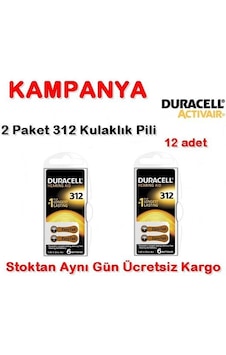 Duracell 312 Numara Pil Kulak İçi Işitme Cihazı Pili 2 Paket-Topl Duracell 312 Numara Pil Kulak İçi Işitme Cihazı Pili 2 Paket-Topl