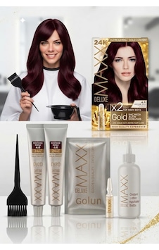 Maxx Deluxe Golden Beauty Set Saç Boyası 4.6 Kestane Kızılı 2 Li + Fırça+pratik Boyama Kabı Maxx Deluxe Golden Beauty Set Saç Boyası 4.6 Kestane Kızılı 2 Li + Fırça+pratik Boyama Kabı