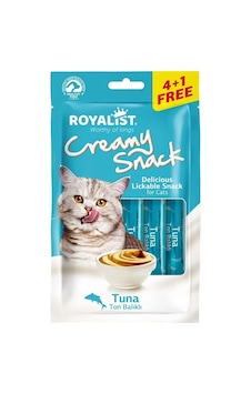 Creamy Snack - Ton Balıklı Sıvı Ödül Maması -tuna 5x15 Gr -75 Gr Kremsi Kıvam, Yalayarak Tüketim, 5 Adet Stik