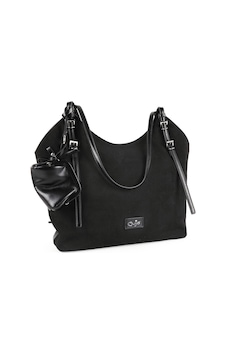 Guja C3016 Kadın Süet Dokulu Mini Cüzdan Aksesuarlı Tokalı Çift Askılı Geniş Hobo Omuz Çantası Siyah Guja C3016 Kadın Süet Dokulu Mini Cüzdan Aksesuarlı Tokalı Çift Askılı Geniş Hobo Omuz Çantası Siyah
