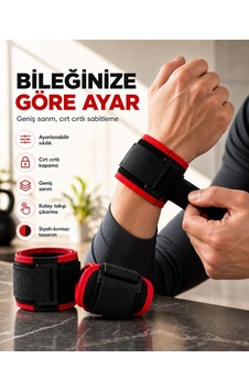 Ayarlanabilir Cırt Cırtlı Geniş Sarımlı Bileklik Günlük Kullanıma Uygun Siyah Kırmızı Ayarlanabilir Cırt Cırtlı Geniş Sarımlı Bileklik Günlük Kullanıma Uygun Siyah Kırmızı