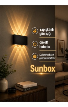 Pilli Yapışkanlı Günışığı Led Duvar Aplik Kablosuz Modern Aydınlatma 3000k Siyah Siyah Pilli Yapışkanlı Günışığı Led Duvar Aplik Kablosuz Modern Aydınlatma 3000k Siyah Siyah