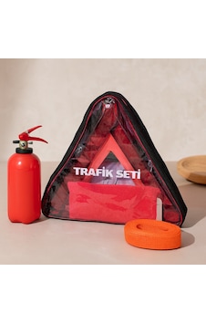 Oto Trafik Ve İlk Yardım Seti - 1 Kg Yangın Tüpü, Reflektörlü