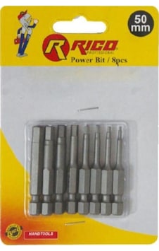 Rıco 005-KK1132 50MM 8 Parça Allen Bits Uç Seti Rıco 005-KK1132 50MM 8 Parça Allen Bits Uç Seti