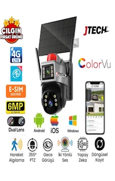O-kam 7015 3mp+3mp 6mp 4g Sim Kartlı Solar Panelli 2lens1ptz Akıllı Kamera O-kam 7015 3mp+3mp 6mp 4g Sim Kartlı Solar Panelli 2lens1ptz Akıllı Kamera