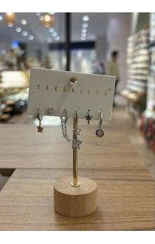 Yakemiyou Silver Renkli Yıldızlar Altılı Küpe Çok Renkli Yakemiyou Silver Renkli Yıldızlar Altılı Küpe Çok Renkli