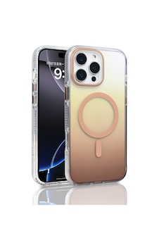 Apple Uyumlu iPhone 16 Pro Max Kılıf Kablosuz Şarj Özellikli Şeffaf Transparan Renk Geçişli Toros Kapak Gold Apple Uyumlu iPhone 16 Pro Max Kılıf Kablosuz Şarj Özellikli Şeffaf Transparan Renk Geçişli Toros Kapak Gold