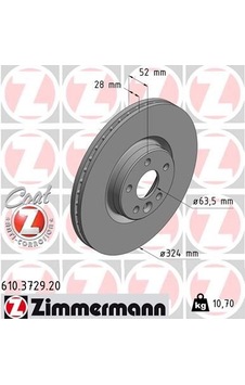 Zımmermann 610.3729.20 Ön Fren Diski Adet Volvo Xc60 D3 D4 D5 2.4d 2.0t 3.2 T5 T6 2008 2017 Cap 324x5 Bjn 31423214-31423305 - Zımmermann 610.3729.20 Ön Fren Diski Adet Volvo Xc60 D3 D4 D5 2.4d 2.0t 3.2 T5 T6 2008 2017 Cap 324x5 Bjn 31423214-31423305 -