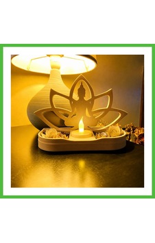 Vaveni 3d Baskı Lotus Buda Mumluk - Dekoratif Tealight Mumluk-bej Arz Vaveni 3d Baskı Lotus Buda Mumluk - Dekoratif Tealight Mumluk-bej Arz