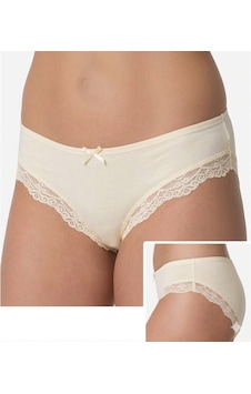 İmer Bayan Dantelli Modal Slip Bikini Külot 4236 Krem İmer Bayan Dantelli Modal Slip Bikini Külot 4236 Krem