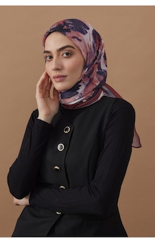 Moda Kaşmir Modakaşmir Sanatsal Desen Bambu Eşarp Koyu Marsala Çok Renkli