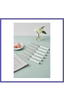 Bezos 6 Lı Paslanmaz Çelik Yemek Bıçağı Seti Beyaz Saplı 15 Cm Nıda Bezos 6 Lı Paslanmaz Çelik Yemek Bıçağı Seti Beyaz Saplı 15 Cm Nıda
