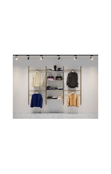 Mağaza Raf Sistemi, Askılık Sistemi, Butik Rafı, Mağaza Stand, Giyinme Odası-275x200 Cm Çok Renkli Mağaza Raf Sistemi, Askılık Sistemi, Butik Rafı, Mağaza Stand, Giyinme Odası-275x200 Cm Çok Renkli