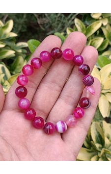 Sertifikalı Pembe Akik Doğal Taş Bileklik 8 Mm Çok Renkli Sertifikalı Pembe Akik Doğal Taş Bileklik 8 Mm Çok Renkli