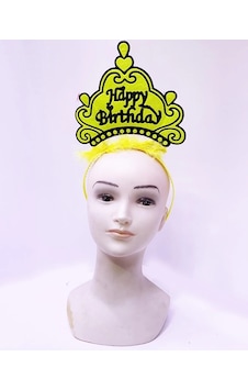 Mey İthalat Happy Birthday Neon Sarı Renk Doğum Günü Tacı 24x15 Cm Mey İthalat Happy Birthday Neon Sarı Renk Doğum Günü Tacı 24x15 Cm