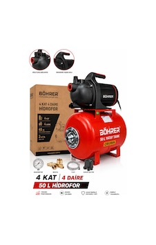 Böhrer Ba011459 4 Kat 4 Daire Bakır Sargılı Otomatik Aç Kapa Hidrofor - 1.0 Hp 50l Full Set