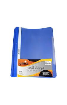 Umix Telli Plastik Dosya Mavi 50 Li 1 Paket Diğer
