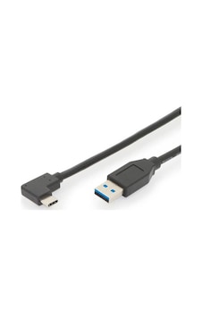 Digitus AK-300147-010-S 1 Mt USB 3.0 to USB Type C Gen2 90 Derece 10GB 3A USB Kablo