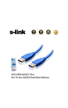 S-lınk Slx-u38 Usb 3.0 1.5 Metre Usb To Usb Gold Kablo Çok Renkli S-lınk Slx-u38 Usb 3.0 1.5 Metre Usb To Usb Gold Kablo Çok Renkli