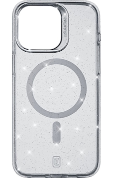 Apple Uyumlu iPhone Cellularlıne 15 Pro Sparkle Magsafe Telefon Kılıfı Şeffaf