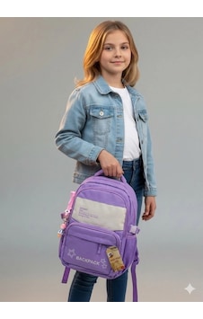 Backpack Çok Bölmeli Okul & Günlük Sırt Çantası Lila Backpack Çok Bölmeli Okul & Günlük Sırt Çantası Lila