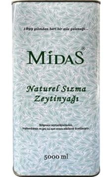 Midas Erken Hasat Soğuk Sıkım Natürel Sızma Zeytinyağı Teneke 5 L Midas Erken Hasat Soğuk Sıkım Natürel Sızma Zeytinyağı Teneke 5 L