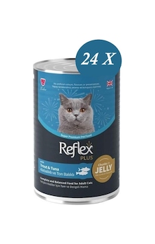 Reflex Plus Jöle İçinde Et Parçacıklı Alabalıklı Ve Ton Balıklı Yetişkin Kedi Konservesi 400 Gr 24 Adet Reflex Plus Jöle İçinde Et Parçacıklı Alabalıklı Ve Ton Balıklı Yetişkin Kedi Konservesi 400 Gr 24 Adet