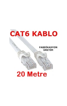Cat6 Kablo Ethernet Adsl Lan Patch Kablo Fabrikasyon Uç 20 Metre