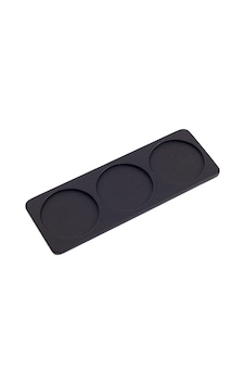 Toplantı Odası Bardak Altlığı 3 Bölümlü Oval Siyah