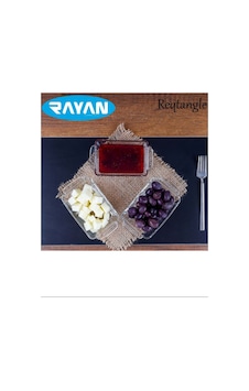 Reqtangle Tekli Dikdörtgen Cam Kahvaltılık Royaleks-81484 Şeffaf
