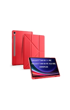 S9 X710 X716 X718 İle Uyumlu Kılıf Kalem Bölmeli Trifolding Case 12.4inç Değildir Kırmızı Sku: Zeusb0dy5b6zng Arka Kapak