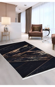 Dijidekor Halı Siyah Gold Cool Yıkanabilir Saçaklı Kesme İnce... Siyah Dijidekor Halı Siyah Gold Cool Yıkanabilir Saçaklı Kesme İnce... Siyah