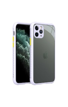 Apple Uyumlu iPhone 11 Pro Kılıf Köşe Ve Kamera Korumalı Arkası Şeffaf Renkli Tuşlu Kapak Kaff