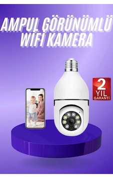 Hubrendy Tekno Güvenlik Kamerası Wi-fi Özellikli 360 Derece Full Hd 1080p Ampül Kamera Hubrendy Tekno Güvenlik Kamerası Wi-fi Özellikli 360 Derece Full Hd 1080p Ampül Kamera