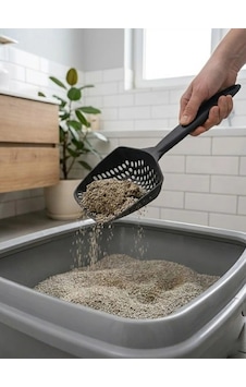 Modern Tasarımlı Mikro Delikli Kedi Kumu Küreği Ergonomik Saplı, Hızlı Ve Hijyenik Temizlik