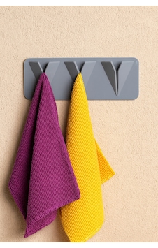 Modern Banyo & Mutfak Havlu Güçlü Bez Havlu Askısı Yapışkanlı Gri