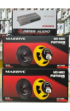 Massive İki Takım 20cm Midrange Rs-f200.4 4 Kanallı 4x100rms Oto Anfi Massive İki Takım 20cm Midrange Rs-f200.4 4 Kanallı 4x100rms Oto Anfi