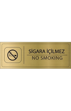 Sigara İçilmez İsimlik Altın Metal Kapı İsimliği Levhası Yönlendirme Tabelası