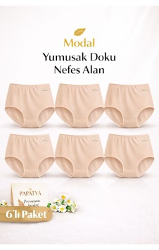 Papatya 1851 Premium Yüksek Bel Modal Külot 6 Lı Paket Konforlu & Toparlayıcı Ten Papatya 1851 Premium Yüksek Bel Modal Külot 6 Lı Paket Konforlu & Toparlayıcı Ten