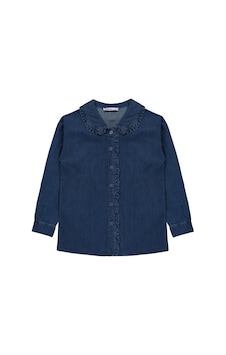 Civil Girls Fırfır Detaylı Denim 6-9 Yaş Gömlek - Mavi Civil Girls Fırfır Detaylı Denim 6-9 Yaş Gömlek - Mavi