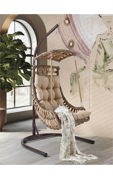 Capri Swing Alaçatı Tekli Rattan Bahçe Salıncağı Balkon Salıncağı 001 Capri Swing Alaçatı Tekli Rattan Bahçe Salıncağı Balkon Salıncağı 001