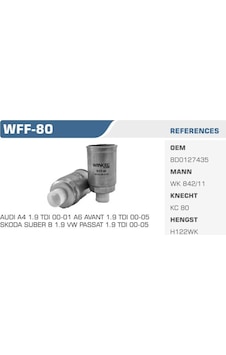 WINKEL WFF-80 Mazot Filtresi VW Grup Wk842/11 Fn2069A WINKEL WFF-80 Mazot Filtresi VW Grup Wk842/11 Fn2069A