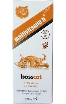 Bosscat B Kompleks Multivitamin Kedi Deri Ve Tüy Sağlığı İçin Sıvı Takviye 50 Ml