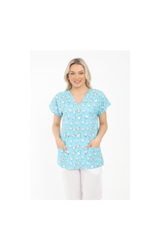 Likralı Cerrahi, Doktor, Hemşire, Veteriner, Dişçi, Desenli, Renkli Forma Tek Üst Scrubs Diş Likralı Cerrahi, Doktor, Hemşire, Veteriner, Dişçi, Desenli, Renkli Forma Tek Üst Scrubs Diş