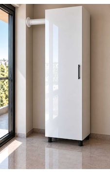 Ebresa Kombi Dolabı Bütün Yan Dikmeli Beyaz Beyaz