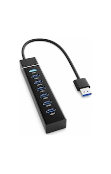 Primex Px-307 Usb 3.0 Hub 7 Port Çoklayıcı, 25 Cm Kablolu Usb Çoklayıcı Hub, Laptop Masaüstü Pc Uyumlu, Klavye Mouse Flash Bellek Ve Usb Aygıtları İçin