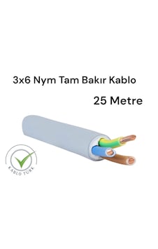 Kablo Türk 3x6 Nym Tam Bakır 25 Metre Kablo Türk 3x6 Nym Tam Bakır 25 Metre
