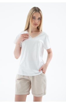 Fashion Friends Bayan T Shirt 26y0478k1 Beyaz Fashion Friends Bayan T Shirt 26y0478k1 Beyaz