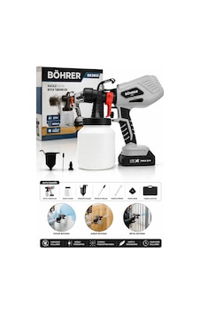 Böhrer Ba011415 Boya Tabancası 2 Akülü 21v 2ah - 1.8mm Meme Ağzı Böhrer Ba011415 Boya Tabancası 2 Akülü 21v 2ah - 1.8mm Meme Ağzı