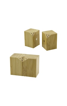 Pablıto Home Pbt-294 Baharatlık Ve Tuzluk 5x5cm-y:7cm 2 Adet Ahşap Bambu Mıknatıslı İkiz Diğer